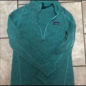 Teal Patagonia quarter zip better sweater